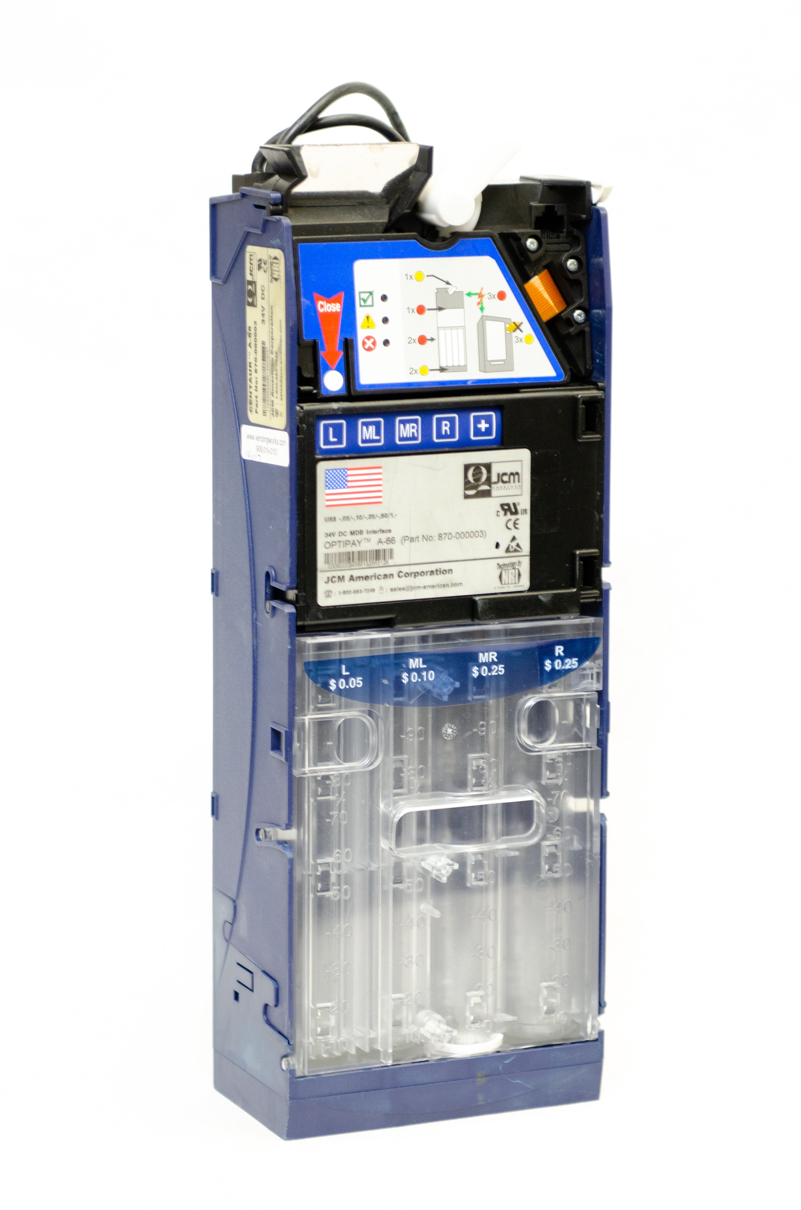 JCM A-66 Optipay Coin Changer Acceptor (Refurbished)